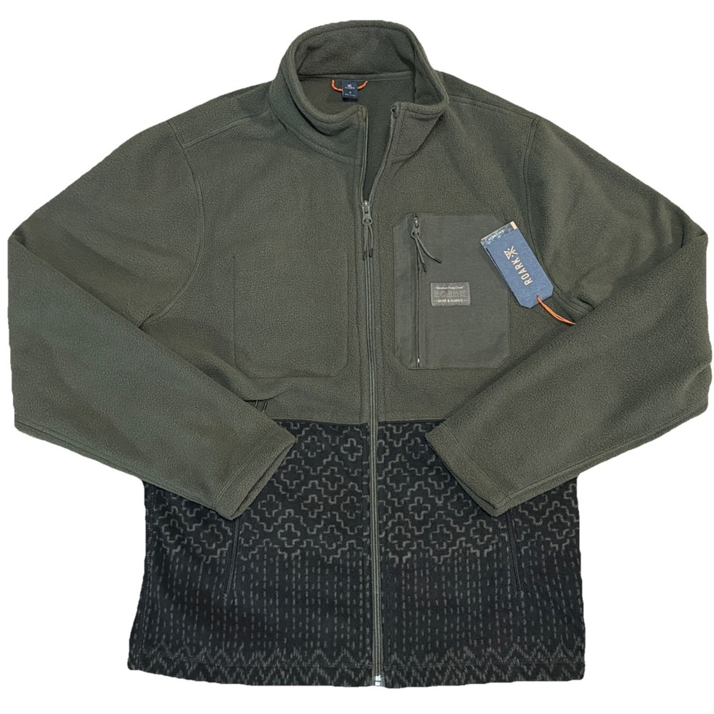 Roark Jacket Mens Small Military Sashiko‎ Landfall Fleece Full Zip Expedition